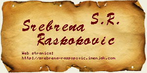 Srebrena Raspopović vizit kartica